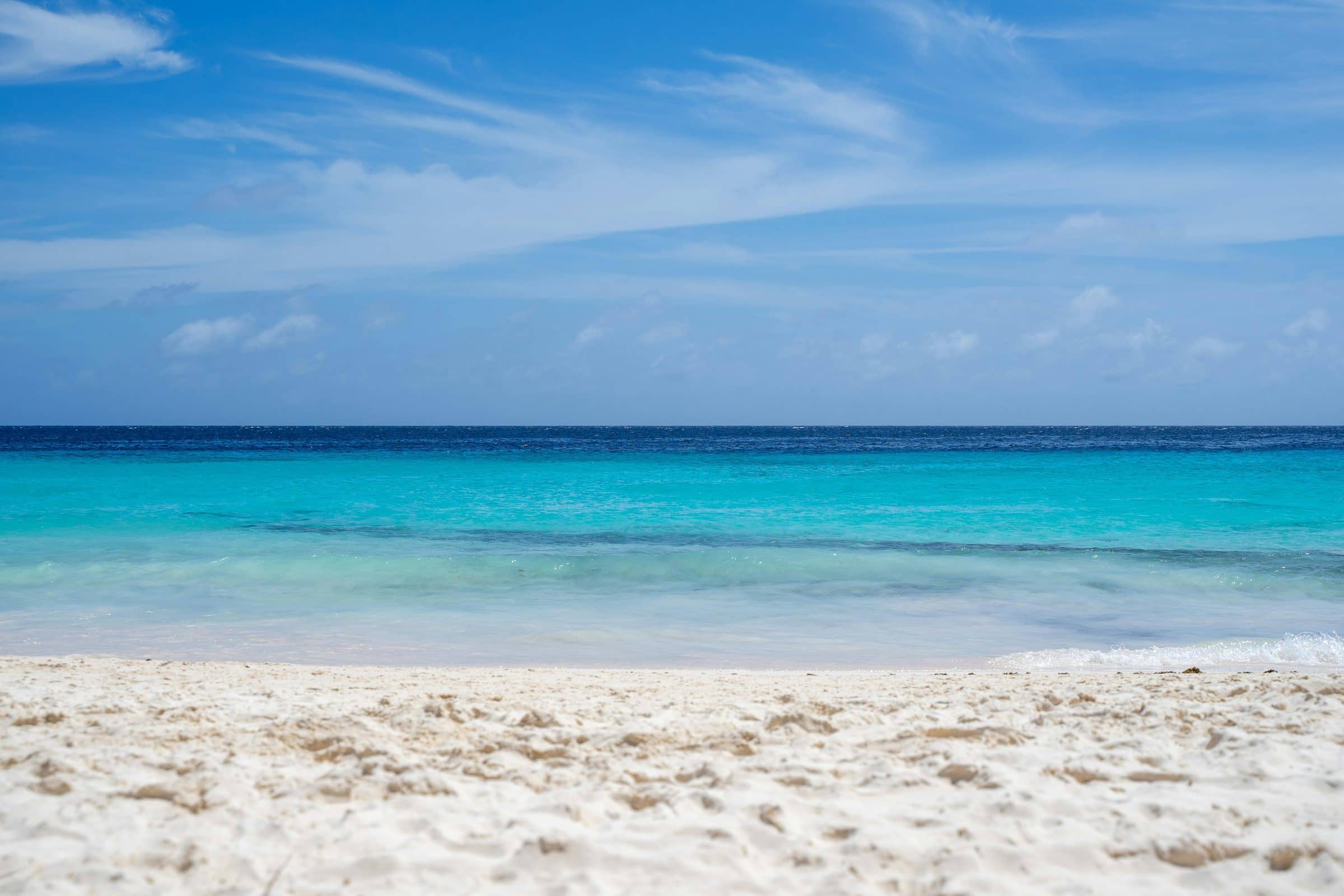 White coral sand beach and turquoise ocean on Kenya's coast